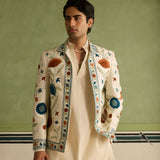 Shaan - Ivory Floral Jacket Set