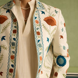Shaan - Ivory Floral Jacket Set