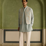 Sukoon - Ice Blue Gilet Set