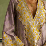 Sajda - Lilac Banarasi Kaftan