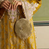 Sajda - Mustard Yellow Banarasi Kaftan
