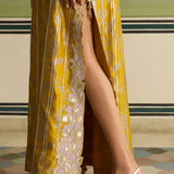 Sajda - Mustard Yellow Banarasi Kaftan