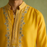 Amaan - Yellow Embroidered Kurta Set