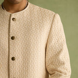 Sabr - Ivory Cropped Jacket Set