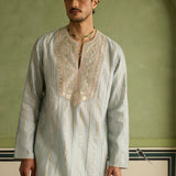 Nawab - Ice Blue Kurta Set
