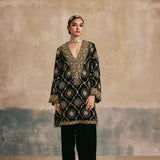 Nilofer Velvet Kurta Set-RTS