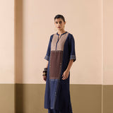 Margin - Navy Kurta Set