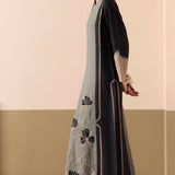 Noon - Black & Sage Kaftan