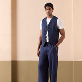 Carlton - Navy Gilet Set