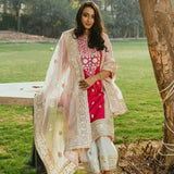 Blush & Crimson Color Block Kurta Set