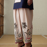 Matsu - Baby Pink & Navy Blue Kurta Set