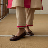 Yama - Dark Beige & Crimson Magenta Kurta Set