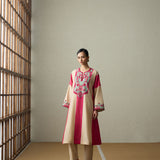 Yama - Dark Beige & Crimson Magenta Kurta Set