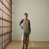 Matsu - Dark Beige & Forest Green Kurta Set-RTS