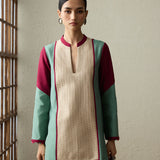 Matsu - Dark Beige & Forest Green Kurta Set-RTS