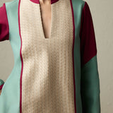 Matsu - Dark Beige & Forest Green Kurta Set-RTS
