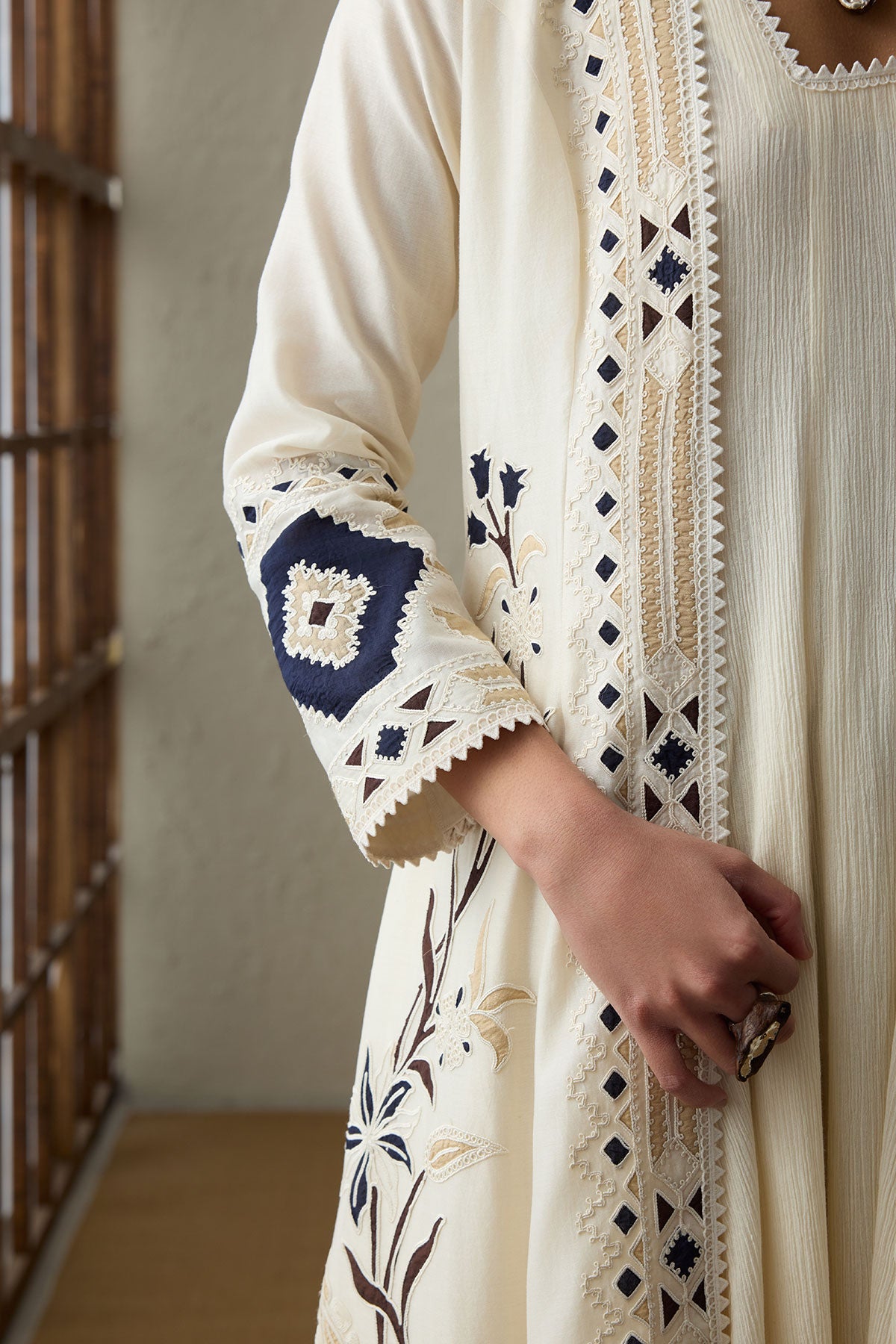 Sora - Ivory Anarkali with Cape Jacket Sureena Chowdhri Sora - Ivory Anarkali with Cape Jacket Sureena Chowdhri
