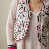 Kado - Baby Pink Anarkali with Waist Coat