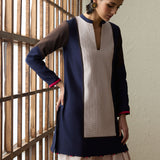 Matsu - Baby Pink & Navy Blue Kurta Set