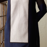 Matsu - Baby Pink & Navy Blue Kurta Set