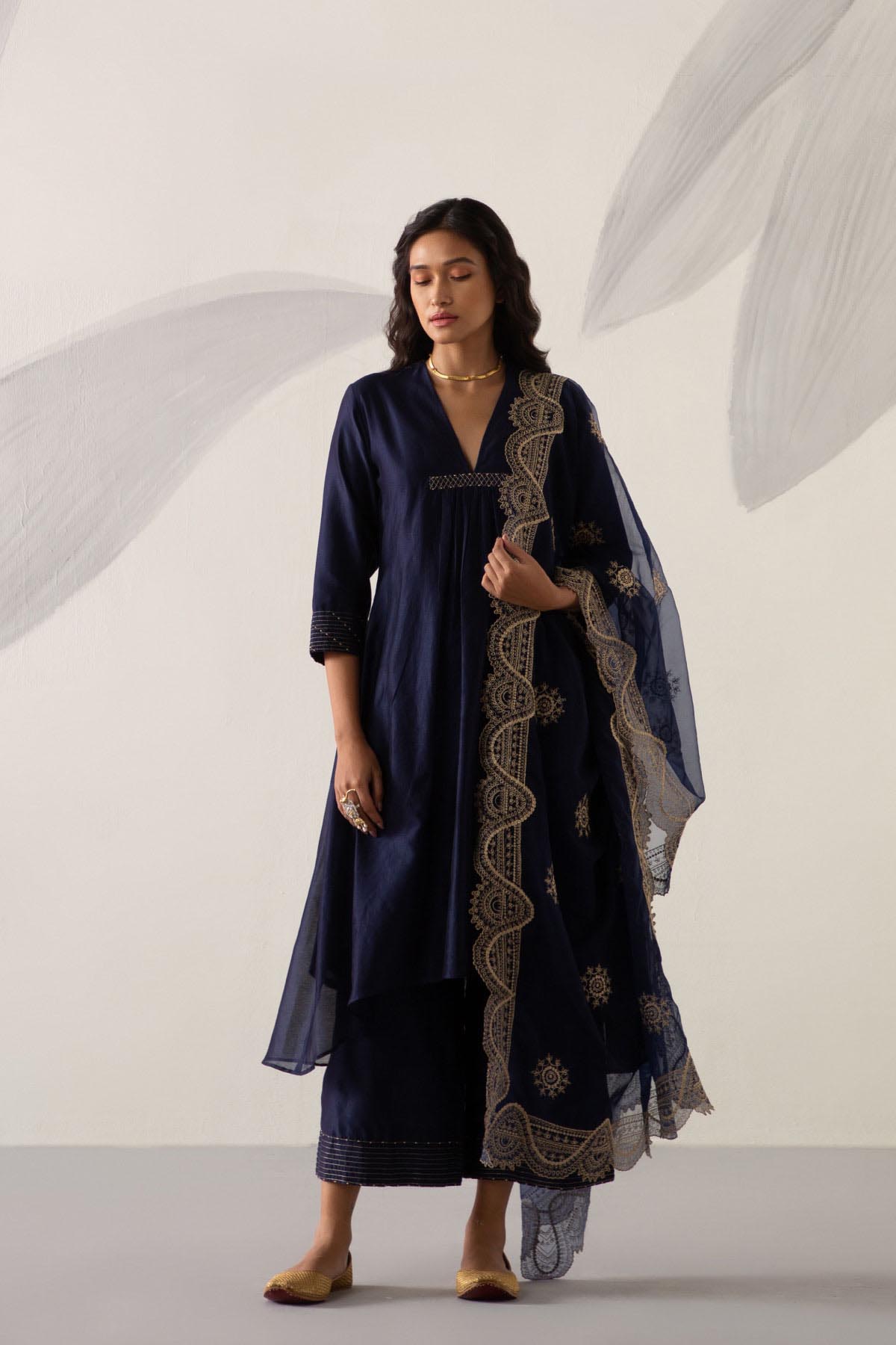 Silk Chanderi Zari Kurta Set