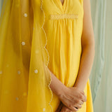 Sleeveless Asymmetrical Kurta Set