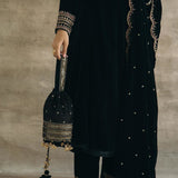 Silk Velvet Mughal Kurta Set