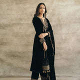 Silk Velvet Mughal Kurta Set-RTS