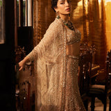 Champagne Gold Sequin Spray Lehenga