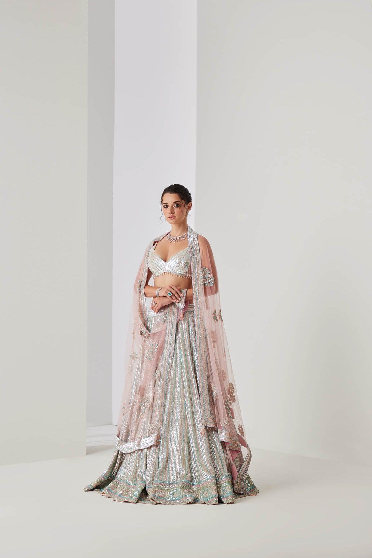 Icy Silver Bling Lehenga