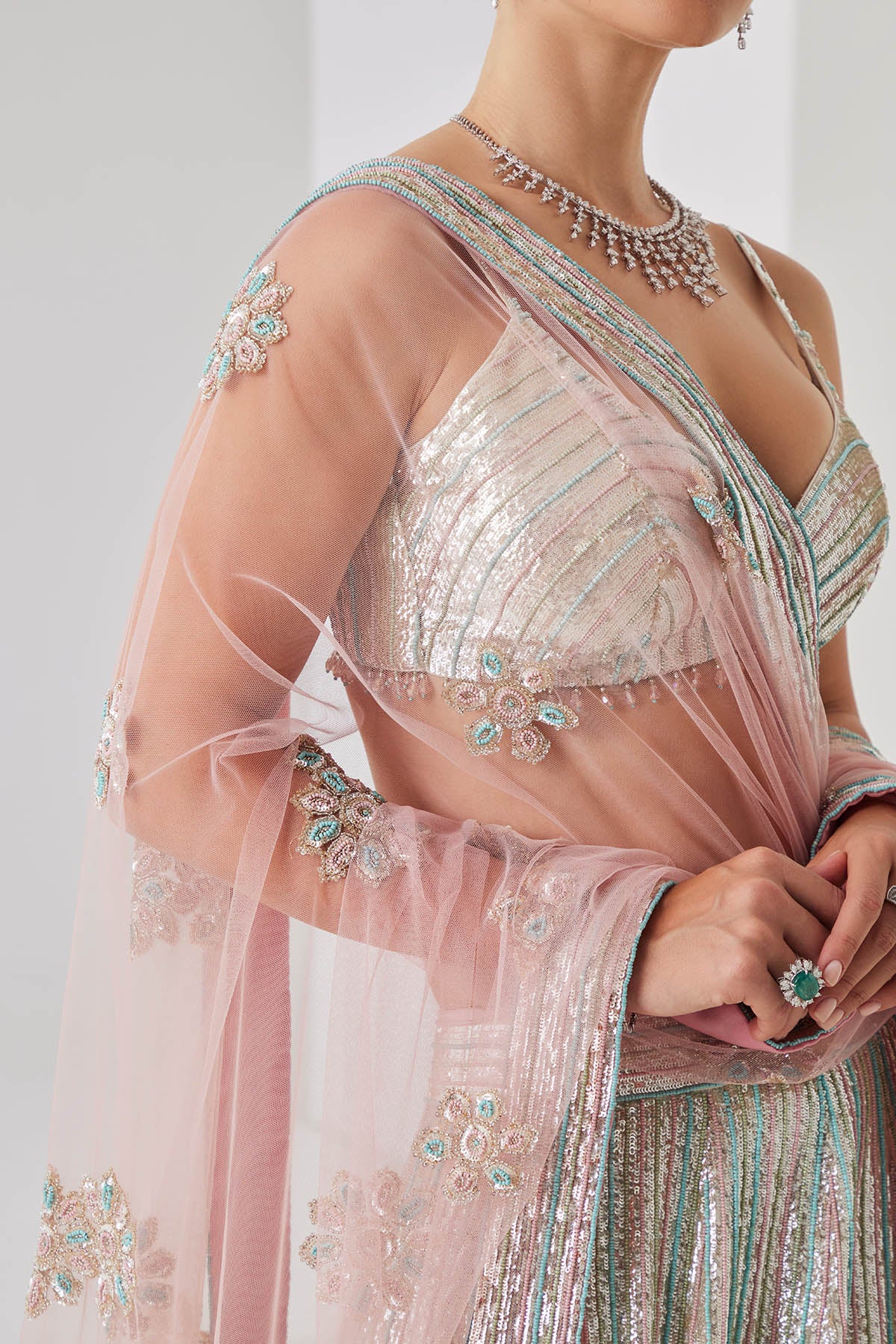 Icy Silver Bling Lehenga