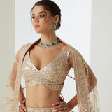 Nude Beige Embroidered Lehenga