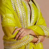 Mehendi Green Gota Gharara Set