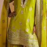 Mehendi Green Gota Gharara Set