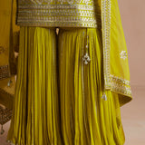 Mehendi Green Gota Gharara Set