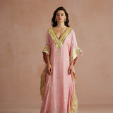 Blush Pink Gota Embroidered Kaftan