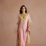 Blush Pink Gota Embroidered Kaftan