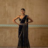 Peacock Blue Velvet Drape Sharara Set