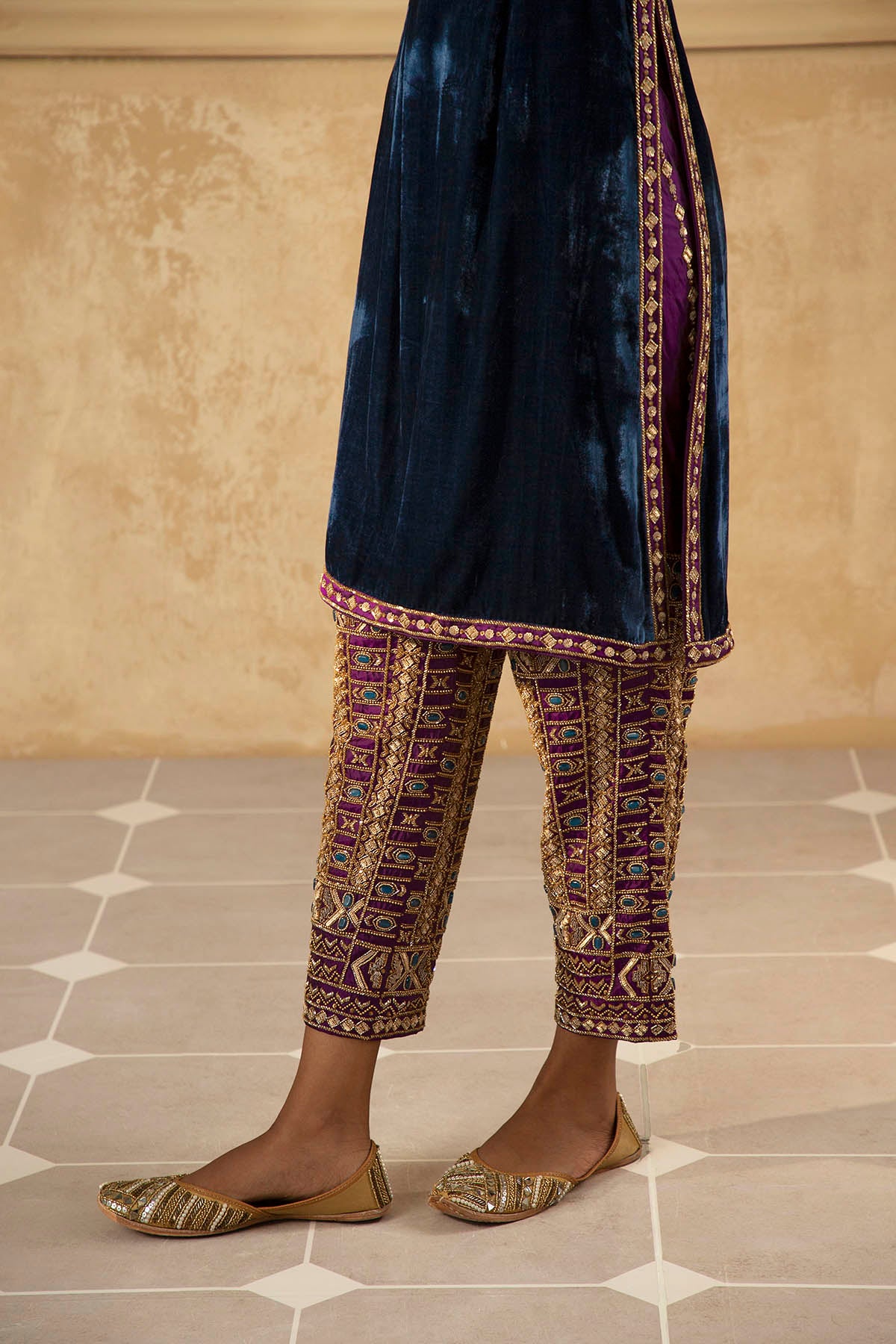 Peacock Blue Short Kurta Set