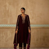 Silk Velvet Mughal Kurta Set