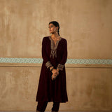 Silk Velvet Mughal Kurta Set