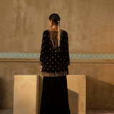 Black Velvet Fitted Gharara Set