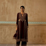 Mulberry Embroidered Long Kurta Set