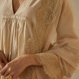 Silk Chanderi Zari Kurta Set