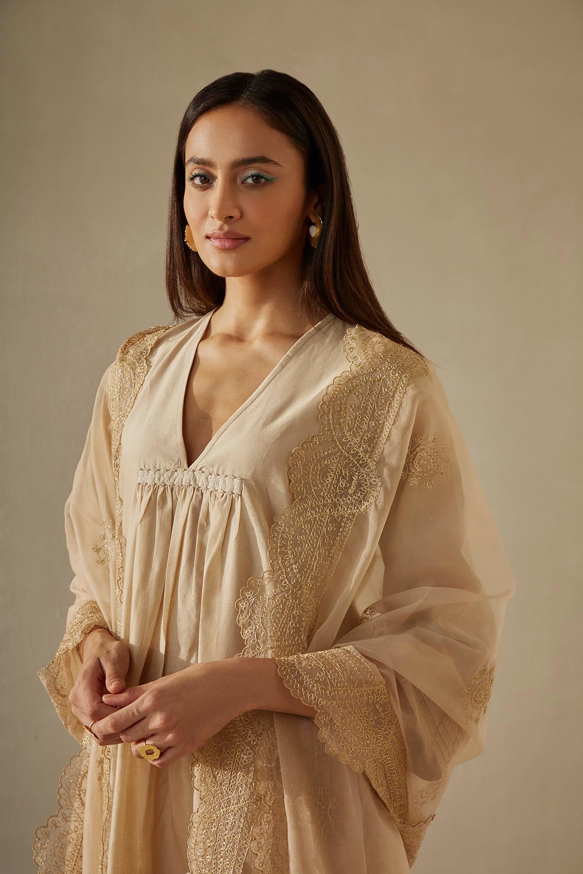 Silk Chanderi Zari Kurta Set