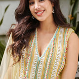 Lemon Slush Lace Kurta Set