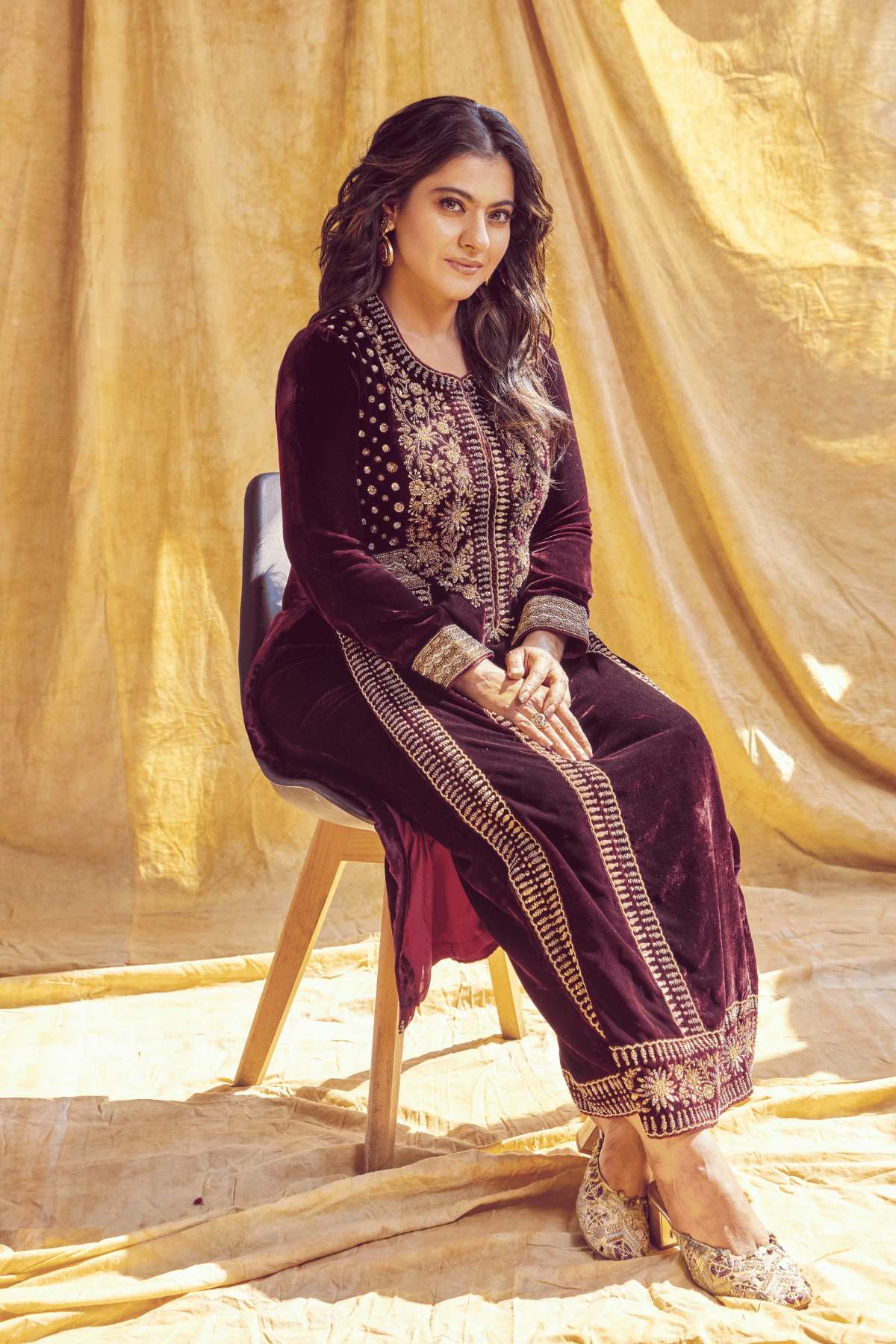 Mulberry Embroidered Long Kurta Set