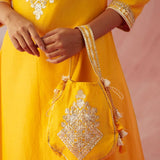 Yellow Intricate Gota Kurta Set-RTS