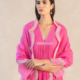 Asymmetrical Cotton Gauze Kurta Set