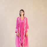 Asymmetrical Cotton Gauze Kurta Set